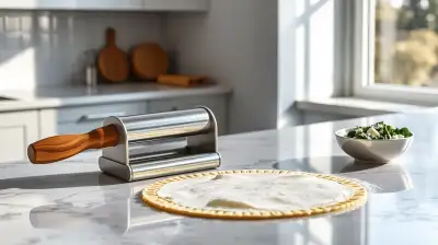 Nudelholz und Ravioli-Roller im Fokus
