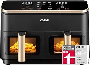 COSORI Airfryer, Testsieger der Stiftung Warentest, Heißluftfritteuse 2 Kammern, 8,5L Heißluftf…