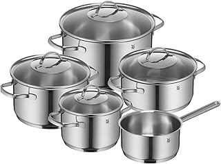 WMF Provence Plus Topfset Induktion 5-teilig, Kochtopf Set unbeschichtet mit Glasdeckel, für all…