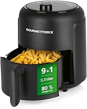 GOURMETmaxx Heißluftfritteuse 2,3L | Airfryer mit 60 Minuten Timer und 9 Funktionen inkl. Vorhei…
