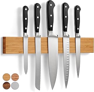 LARHN Magnetleiste Messer aus Bambus mit Extra Starkem Magnet – 40 cm – Messerhalter Magnetisch H…