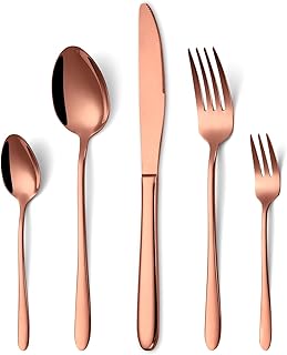 Besteck Set Roségold, HONKKU 30 Teilig Besteckset für 6 Personen, Edelstahl Essbesteck Set mit …