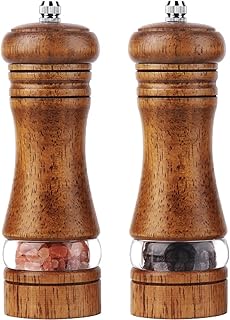pfeffermühle Manuelle Salzmühle holz Gewürzmühle Keramikmahlwerk 2er-Set Salz und Pfeffer Mü…