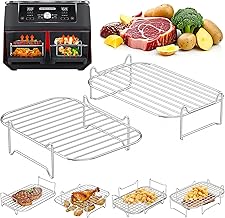 Heißluftfritteuse Zubehör Stapelbar, Grillrost #304 Edelstahl, Airfryer Zubehör für Dual Zone…