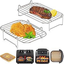 Ninja Heißluftfritteuse Zubehör Stapelbare Grillrost für Dual Zone Airfryer 7,6 L–10,4 L, HO…