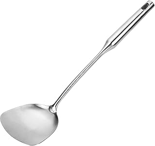 Professioneller, robuster Wokspatel aus 304 Edelstahl, hitzebeständiger, ergonomischer Griff, ko…
