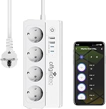 Offgridtec Smart WiFi Steckdosenleiste mit 4 Steckdosen + 2 USB-A & 2 USB-C, App-gesteuert über …