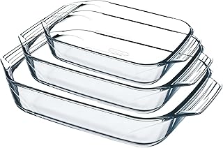 Pyrex 8023510, Set aus 3 Auflaufformen aus Glas – Borosilikatglas