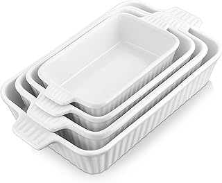 MALACASA Auflaufform, 4-teilig Set Groß & Klein Stapelbar Backformen (37, 30, 28, 24 cm) | Recht…