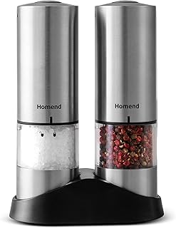 Homend Grindgo Elektrische Salz- & Pfeffermühle Set – Inklusive USB-C, Wiederaufladbar, LED-Anze…