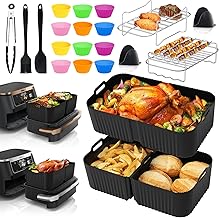 Heißluftfritteuse Zubehör für Ninja Foodi Flexdrawer AF500EU 10,4L – 22 Stück Ninja Airfryer …