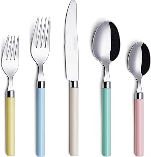Exzact Besteck-Set, 20-teilig, Edelstahl, Pülmaschinenfest, Bunt gemischt