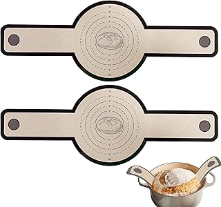 Silikon Backmatte für Dutch Oven 2 Stück, leicht zu reinigen,Lange Griffe Teigmatte, Wiederverw…