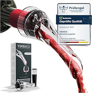 Dekantierausgießer mit Belüfter & Vakuum-Weinpumpe – Tropffreier Wein Dekanter Flaschenausgieß…