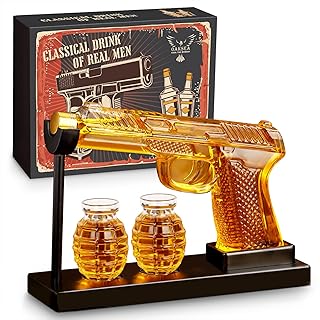 Oaksea Whisky Karaffe Set – Whiskey Geschenkset – Whisky Dekanter mit 2 Gläser – Geschenke für …