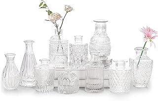 Glas-Budenvasen-Set mit 10 Stück, Mini-Klare Budenvase für Großbestellungen, Kleine Vintage-Bl…
