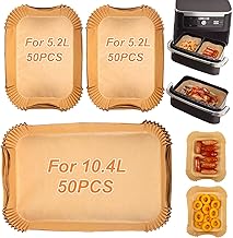 BYKITCHEN 150pcs Airfryer Backpapier für Ninja Flex Drawer Dual Zone AF500EU 10,4L Heißluftfrit…