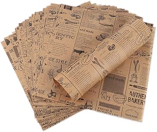 Hejo 100 Blätter Deli Papierblätter, Pommes Papier für Korb, Umweltfreundliches Backpapier, Bu…