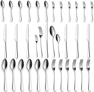 BEWOS Besteck Set für 6 Personen-30 teilig Essbesteck Set inkl. Messer, Gabel, Löffel, Besteck …
