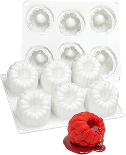 mostsom Silikon-Dessertform, 6 Mulden, Himbeer-Muster, Schokoladen-Mousse-Kuchenform, flexible Ba…