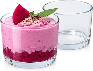 KONZEPT 12er Set Dessertgläser 200 ml – stapelbare, transparente Dessertschalen aus Glas – p…