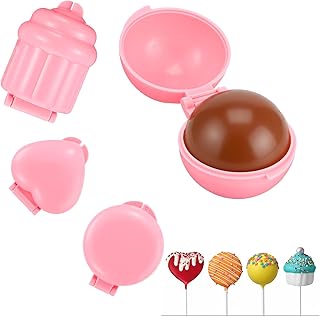 4 Stück Cake Pop Formen, 4 Formen, Kuchen Pop Form Set, Cake-Pop-Ausstecher 3D Gedruckte Runde K…