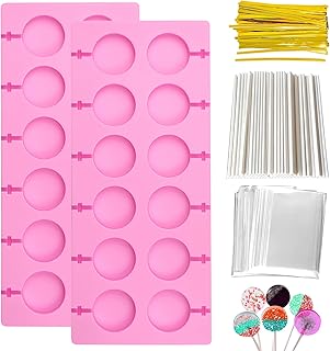 Lollipop Form Silikon, Lutscherform 20 Cake Pop Silikonform Cake Pop Form mit 100 Stück Lollipop…