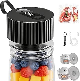 Vakuumierer für Gläser, 3-in-1 Vacuum Sealer für Einmachgläser mit Automatik-Stopp, Vakuumier…