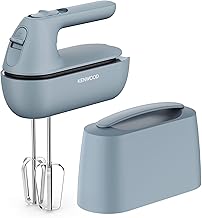 Kenwood Handmixer QuickMix Go HMP40.000GY, tragbar dank integriertem Koffer, Inklusive Edelstahl …
