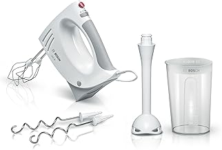 Bosch Handrührer MFQ3540, Handrührgerät, 2 Rührbesen, 2 Edelstahl-Knethaken, spülmaschinenge…