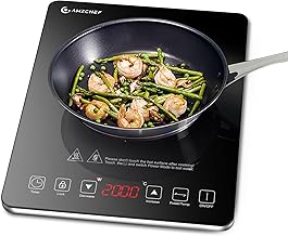 Induktionskochfeld 1 Platte, AMZCHEF Kochplatte Induktion mit ultradünnem Design, 20-Temperaturs…