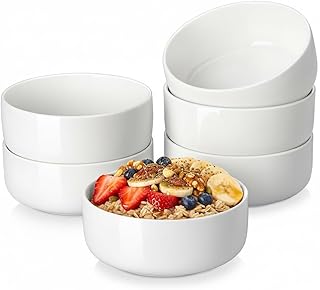 MALACASA Müslischalen 6er Set, 640ml Suppenschalen Porzellan Salatschüssel Set Dessertschalen F…