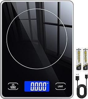 Küchenwaage Digital mit 15 kg Tragkraft, 5 Einheiten in g/ml/fl’oz, Präzise Waage Küche mit Gr…