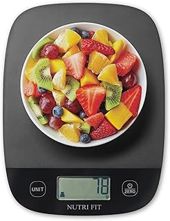 NUTRI FIT Digitale Küchenwaage, ultradünn, elektronische Multifunktionsküchenwaage, großes Di…