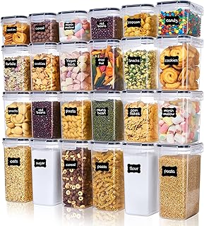 Vtopmart Vorratsdosen mit Deckel Luftdicht, Set mit 24 Vorratsbehälter, BPA-frei, Küchen Aufbew…