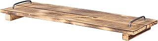 Tablett Holz L60cm Naturbraun Geflammt Serviertablett Deko Küchen Tablett Vintage Landhausstil G…