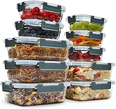 uandu Glasbehälter mit Deckel, 20- teilig, Borosilikatglas mit Deckel, Meal prep Gläser, Frisch…