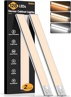 Gritin 37.5cm Unterbauleuchte Küche LED Schrankbeleuchtung, Superhell, 3 Farbe & 5 Helligkeit, 4…