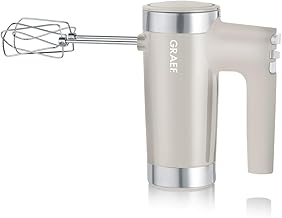 GRAEF Handmixer HM508 Taupe, 7 Geschwindigkeitsstufen Turbo-Taste, Leise im Betrieb, Auswurftaste…