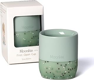 Moonkie Trinklernbecher Baby Silikon | Offener Lernbecher ab 4 Monate | BPA-frei | mit Messskala …