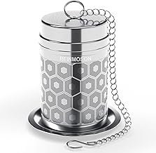 Reinmoson Edelstahl Teesieb für losen Tee – 3,8 x 5,6 cm Teeei mit extra feinem Netz, 304 Ed…