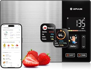 Küchenwaage Digitale mit Nährwertberechnung, smart vita ernährungswaage | Lebensmittelwaage mi…