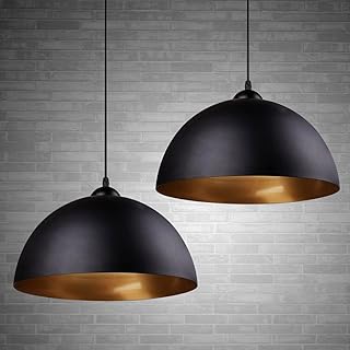 FRIDEKO HOME 2 Stück Pendelleuchte Vintage Hängeleuchte Ø30cm Breite Lampe Kronleuchter aus Ei…