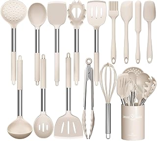 Küchenutensilien-Set, 15-teilig Silikon Küchenhelfer Set, Antihaft Hitzebeständiger Kochutensi…