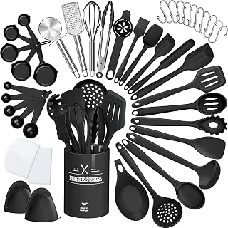 Küchenhelfer Set, 43-teiliges Silikon Kochutensilien Kochbesteck Set, Hitzebeständiger Kochgesc…