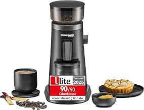 ROMMELSBACHER Premium Kaffeemühle EKM 600, Edelstahl-Mahlwerk mit robustem Metallgetriebe für h…