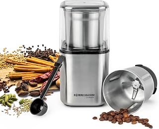 ROMMELSBACHER Gewürz und Kaffee Mühle EGK 200, 2 Edelstahlbehälter mit Schlagmesser & Spezialm…