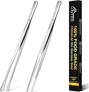 Hotec Grillzange Edelstahl Lang 30CM,Kitchen Kochpinzette,Kochpinzette Edelstahl Küche Verwendba…