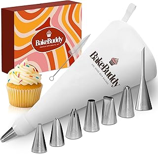 Premium Spritzbeutel Set (11 teilig) aus Baumwolle mit Tüllen | Wiederverwendbar & spülmaschine…