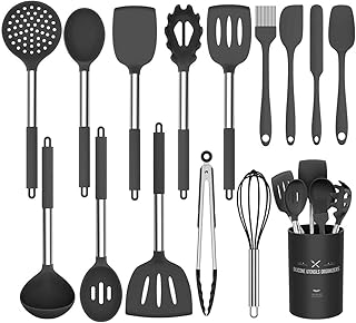 Küchenutensilien-Set, 15-teilig Silikon Küchenhelfer Set, Antihaft Hitzebeständiger Kochutensi…